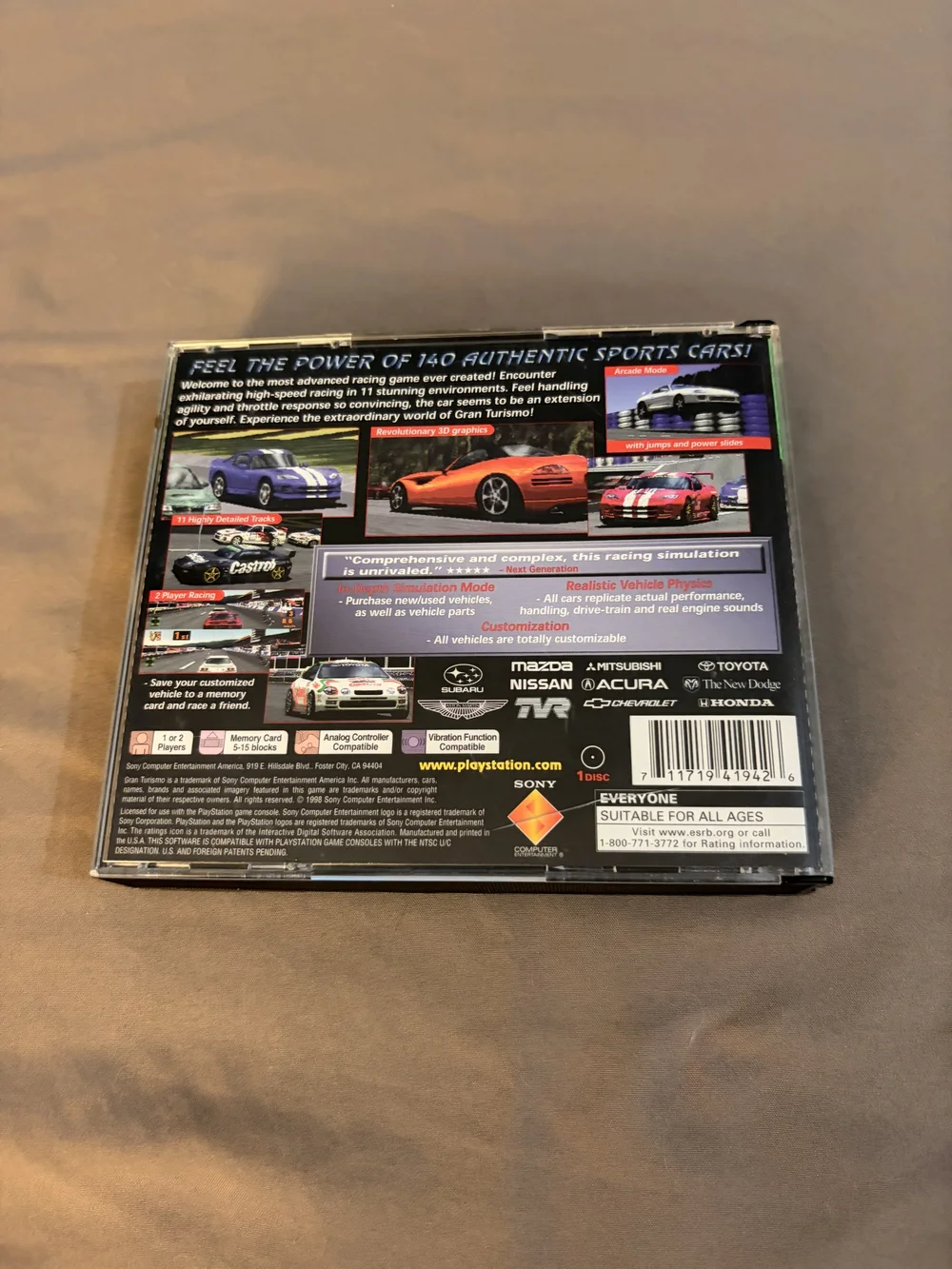 Sony Gran Turismo PS1 Greatest Hits - Black & Green Cover